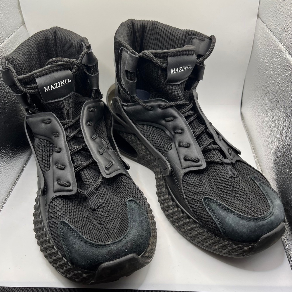 MAZINO Mens Aventurine 000 Black High Top Lace Up‎ Athletic Shoes Size 8